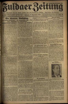 Ausgabe vom Mittwoch, den 21. September 1932.