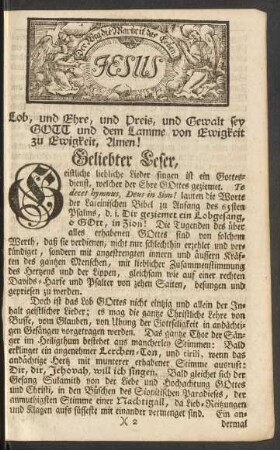 Geliebter Leser, ...