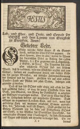 Geliebter Leser, ...
