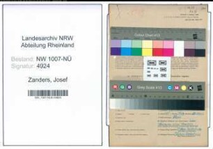 Entnazifizierung Josef Zanders , geb. 14.05.1917 ()