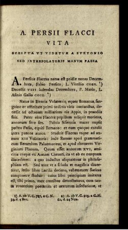 A. Persii Flacci Vita