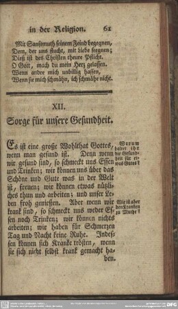 XII. Sorge für unsere Gesundheit