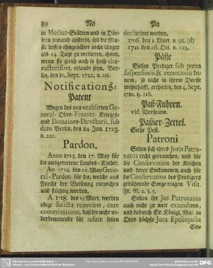 [Pardon - Publication der Edicten]