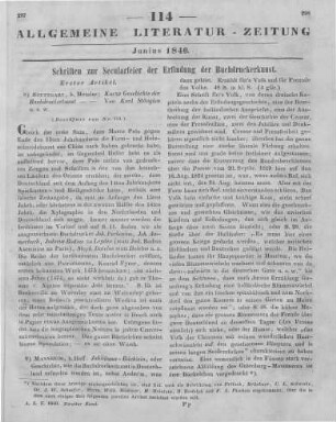[Schriften zur Secularfeier der Erfindung der Buchdruckerkunst] Jubiläums-Büchlein. Oder Geschichte, wie die Buchdruckerkunst in Deutschland erfunden worden ist. Nebst Ander'm, was dazu gehört. Erzählt für's Volk und für Freunde des Volkes. Mannheim: Hoff 1840