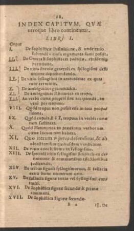 Index Capitum, Quae utroque libro continentur.