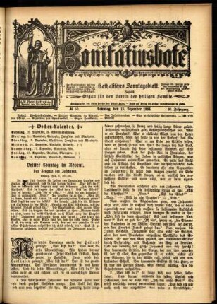 Erste Ausgabe vom Sonntag, den 13. Dezember 1903.