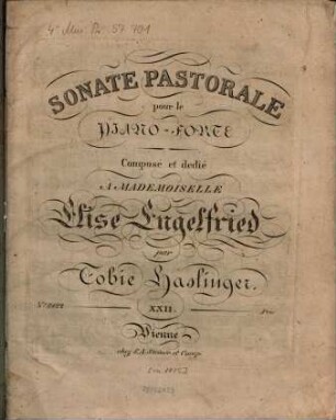 Sonate pastorale : pour le piano-forte