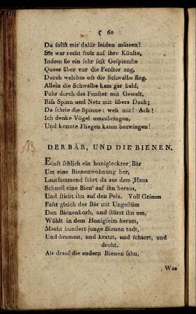 Der Bär, und die Bienen. - Die Grille. Die Ameise.