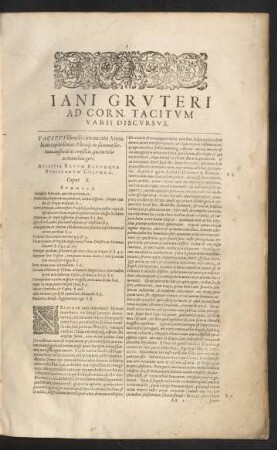 Iani Gruteri Ad Corn. Tatitum Varii Discursus.