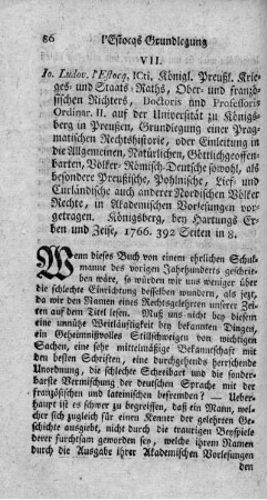 VII. [Grundlegung einer Pragmatischen Rechtshistorie]