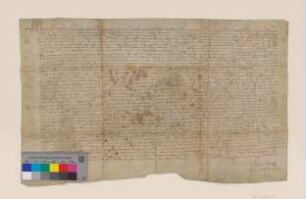 Kurfürst Joachim Friedrich, Markgraf von Brandenburg, bestätigt den Leinewebern und (Bett-)Ziechnern der Stadt Lychen die inserierte Urkunde Kurfürst Joachims [II.] vom 13. März 1550 und deren durch Kurfürst Johann Georg im Jahr 1572 erfolgte Bestätigung. "geben zw Coln an der Sprew Mitwochs nach Vocem Jucunditatis Christi [...] geburth im funfzehenhundertstenn vnnd neunvndneunzigstenn Jare"