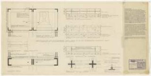 Ständige Musterausstellung, Pforzheim Umbau: Sondervitrine Empfangsraum: Schnitte 1:10, Details 1:1