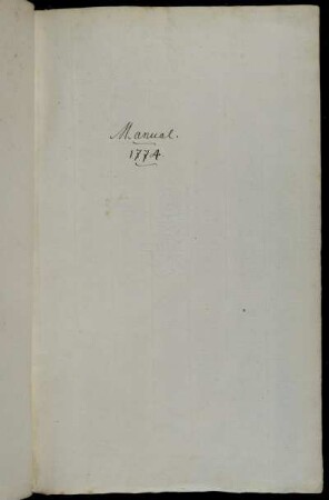 Manual. 1774., Göttingen, 1774 : Manual 1774