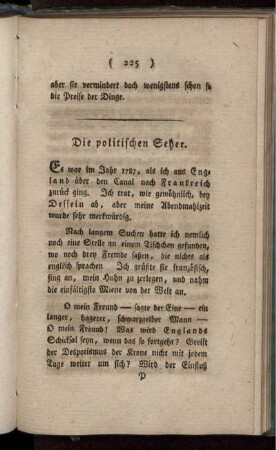 Die politischen Seher.