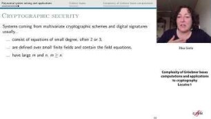 Complexity of Gröbner bases computations and applications to cryptography - lecture 1