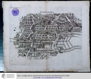 KONINGSBERGA [Königsberg], [Frankfurt am Main: Merian, 1652]