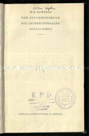 Schrift über den Zusammenbruch des internationalen Sozialismus