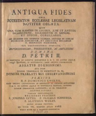 Antiqua Fides Circa Potestatem Ecclesiae Legislativam Noviter Oblata