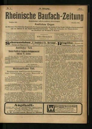 Rheinische Baufach-Zeitung / 28. Jahrgang 1912