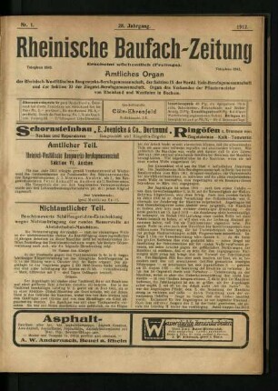 Rheinische Baufach-Zeitung / 28. Jahrgang 1912