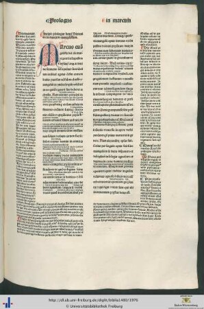 Prologus beati Hieronimi in marcum evangelistam
