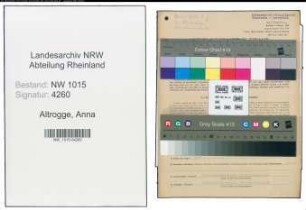 Entnazifizierung Anna Altrogge , geb. 22.04.1897 (Verwalterin)