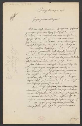 Brief an Jakob Josef Zuckmayer und Jakob Josef Zuckmayer : 21.07.1896