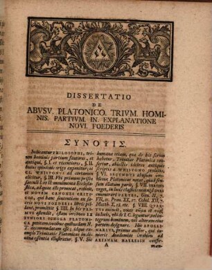 Sōma, psychē, pneuma : sive dissertatio philologia de abusu Platonico trium hominis partium in explanatione novi foederis