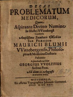 Decas Problematum Medicorum