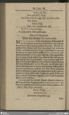 Das LX. Capitel. Von der Gicht, De Arthritide
