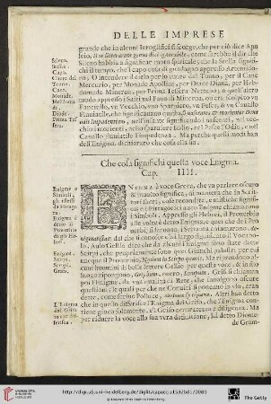 Cap. IIII. Che cosa significhi questa voce Enigma