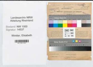 Entnazifizierung Elisabeth Winkler, geb. 26.12.1902 (Laborleiterin)