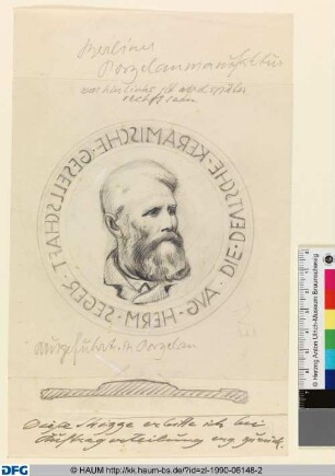 Entwurf einer Seger-Plakette für die Berliner Porzellanmanufaktur