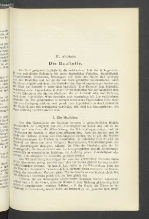IV. Abschnitt. Die Baustoffe