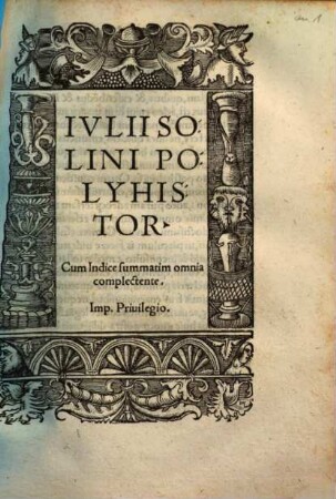 Ivlii Solini Polyhistor : Cum Indice summatim omnia complectente