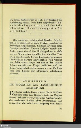 Zweites Kapitel. Die Suggestion Als Psychologische Erscheinung