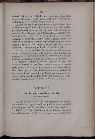 Capitolo X. Distribuzione geografica del corallo.(Vedi curla allegata.)