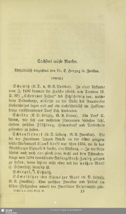 Sachsens wüste Marken (Schluß) : Alphabetisch verzeichnet