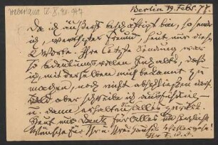 Brief an Robert Musiol : 19.02.1877