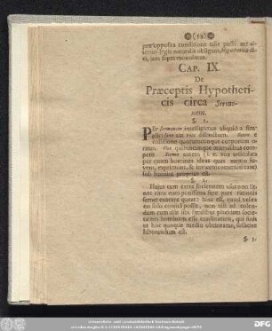 Cap. IX. De Praeceptis Hypotheticis circa Sermonem.