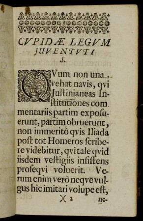 Cupidæ Legum Juventuti S.