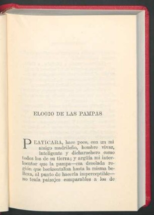Elogio de las pampas