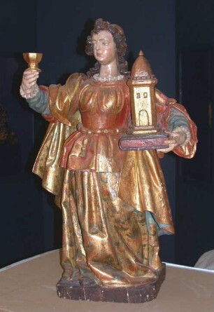 Heilige Barbara mit Kelch, Buch und Turm