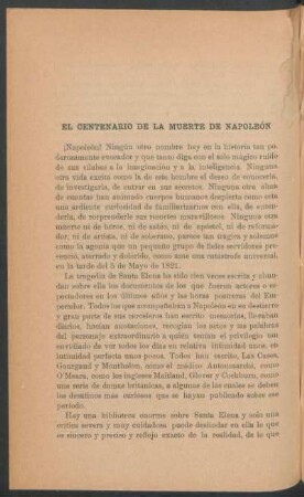 El centenario de la muerte de Napoleón