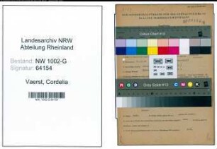 Entnazifizierung Cordelia Vaerst, geb. 11.12.1903 (Schneiderin)