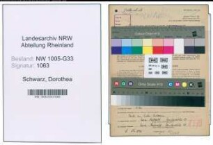 Entnazifizierung Dorothea Schwarz , geb. 05.08.1895 (Lehrerin)