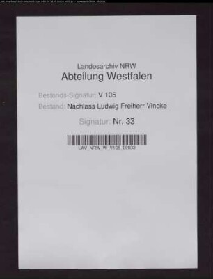 Briefe der ersten Gattin Eleonore Vincke geb. von Syberg (insgsamt 697 Briefe 1809-1826)