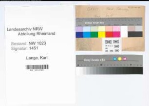 Entnazifizierung Karl Lange , geb. 00.00.0000 ()