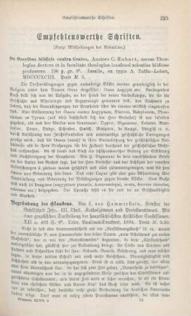 225-234 Empfehlenswerthe Schriften