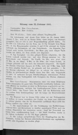 Sitzung vom 22. Februar 1881.
